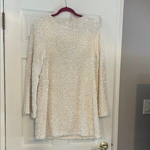 H&M White Sequin Mini Dress